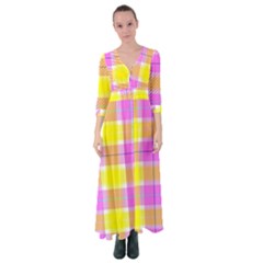 Pink Tartan-8 Button Up Maxi Dress by tartantotartanspink