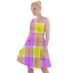 Pink Tartan-8 Knee Length Skater Dress by tartantotartanspink