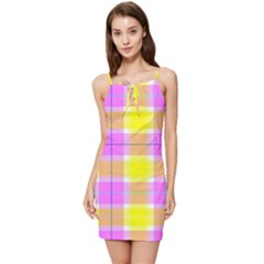 Pink Tartan-8 Summer Tie Front Dress by tartantotartanspink