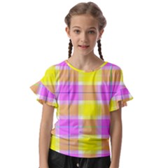 Pink Tartan-8 Kids  Cut Out Flutter Sleeves by tartantotartanspink