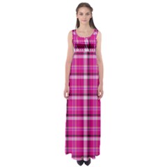 Pink Tartan-9 Empire Waist Maxi Dress by tartantotartanspink