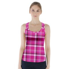 Pink Tartan-9 Racer Back Sports Top by tartantotartanspink