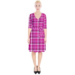 Pink Tartan-9 Wrap Up Cocktail Dress by tartantotartanspink