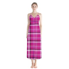 Pink Tartan-9 Button Up Chiffon Maxi Dress by tartantotartanspink