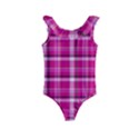 Pink Tartan-9 Kids  Frill Swimsuit View1