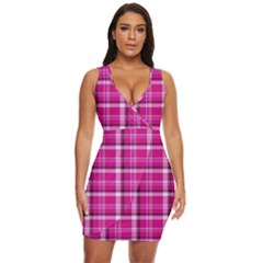 Pink Tartan-9 Draped Bodycon Dress by tartantotartanspink