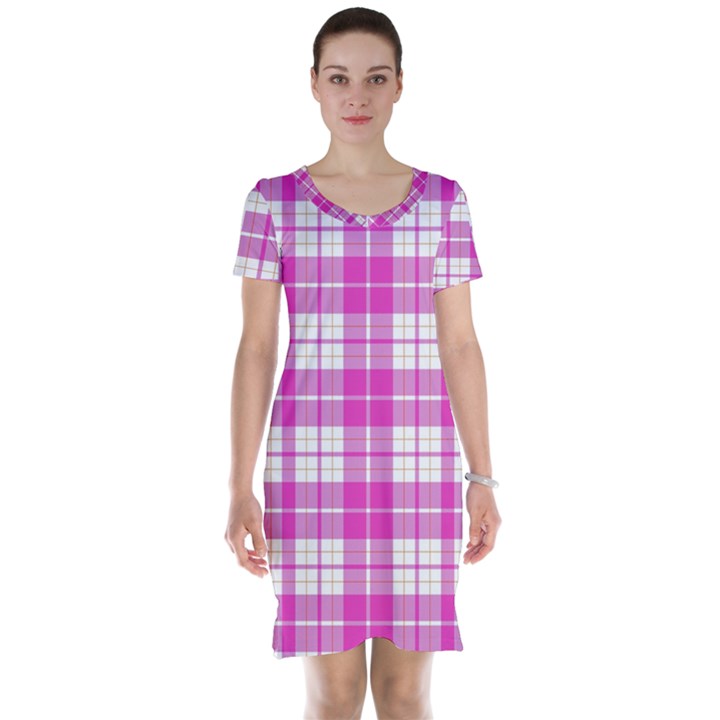 Pink Tartan Short Sleeve Nightdress