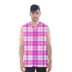 Pink Tartan Men s Basketball Tank Top