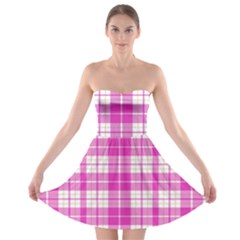 Pink Tartan Strapless Bra Top Dress by tartantotartanspink