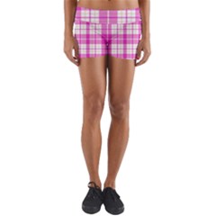 Pink Tartan Yoga Shorts by tartantotartanspink