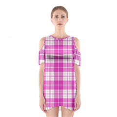 Pink Tartan Shoulder Cutout One Piece Dress by tartantotartanspink