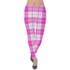 Pink Tartan Velvet Leggings