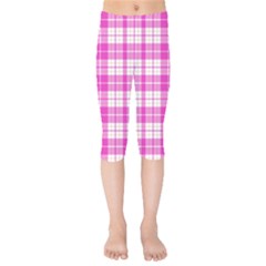 Pink Tartan Kids  Capri Leggings  by tartantotartanspink