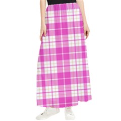 Pink Tartan Maxi Chiffon Skirt