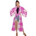 Pink Tartan Maxi Kimono View1