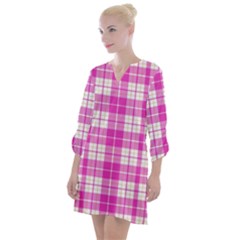 Pink Tartan Open Neck Shift Dress by tartantotartanspink