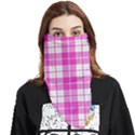 Pink Tartan Face Covering Bandana (Triangle) View1