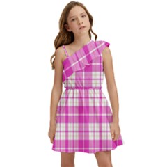 Pink Tartan Kids  One Shoulder Party Dress by tartantotartanspink