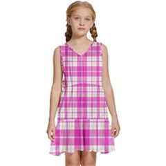 Pink Tartan Kids  Sleeveless Tiered Mini Dress by tartantotartanspink