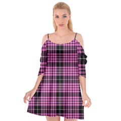 Pink Tartan 3 Cutout Spaghetti Strap Chiffon Dress by tartantotartanspink