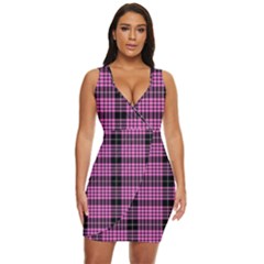 Pink Tartan 3 Draped Bodycon Dress by tartantotartanspink