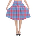 Pink Tartan 5 Flared Midi Skirt View1