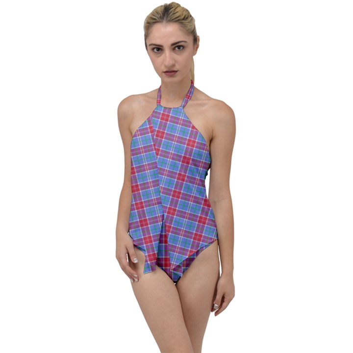 Pink Tartan 5 Go with the Flow One Piece Swimsuit