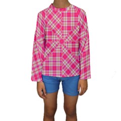 Pink Tartan-10 Kids  Long Sleeve Swimwear by tartantotartanspink