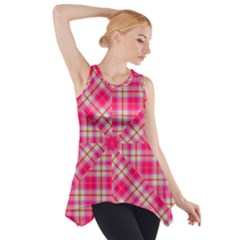 Pink Tartan-10 Side Drop Tank Tunic