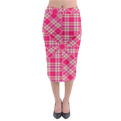 Pink Tartan-10 Midi Pencil Skirt by tartantotartanspink