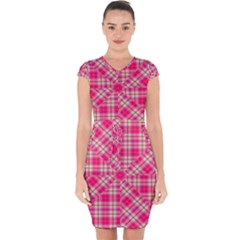 Pink Tartan-10 Capsleeve Drawstring Dress 