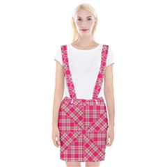 Pink Tartan-10 Braces Suspender Skirt