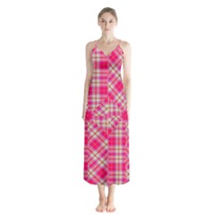 Pink Tartan-10 Button Up Chiffon Maxi Dress by tartantotartanspink