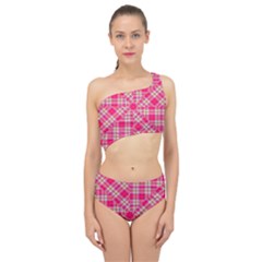 Pink Tartan-10 Spliced Up Two Piece Swimsuit