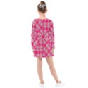 Pink Tartan-10 Kids  Long Sleeve Dress View2