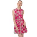 Pink Tartan-10 Sleeveless Shirt Dress View1