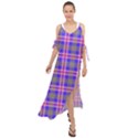 Tartan Purple Maxi Chiffon Cover Up Dress View1