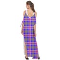 Tartan Purple Maxi Chiffon Cover Up Dress View2