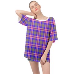 Tartan Purple Oversized Chiffon Top