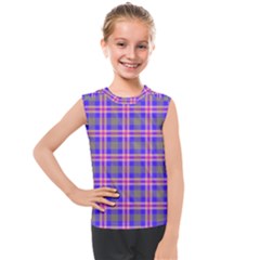 Tartan Purple Kids  Mesh Tank Top