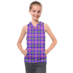 Tartan Purple Kids  Sleeveless Hoodie by tartantotartanspink