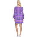 Tartan Purple Tiered Long Sleeve Mini Dress View2