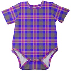 Tartan Purple Baby Short Sleeve Onesie Bodysuit