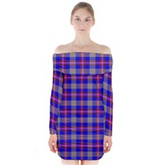 Tartan 2 Long Sleeve Off Shoulder Dress by tartantotartanspink