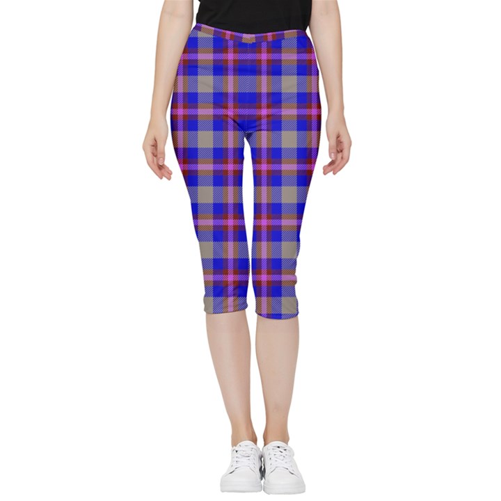 Tartan 2 Inside Out Lightweight Velour Capri Leggings 