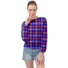 Tartan 2 Banded Bottom Chiffon Top