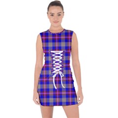 Tartan 2 Lace Up Front Bodycon Dress by tartantotartanspink