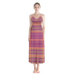 Tartan 9 Button Up Chiffon Maxi Dress by tartantotartanspink