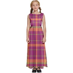 Tartan 9 Kids  Satin Sleeveless Maxi Dress by tartantotartanspink