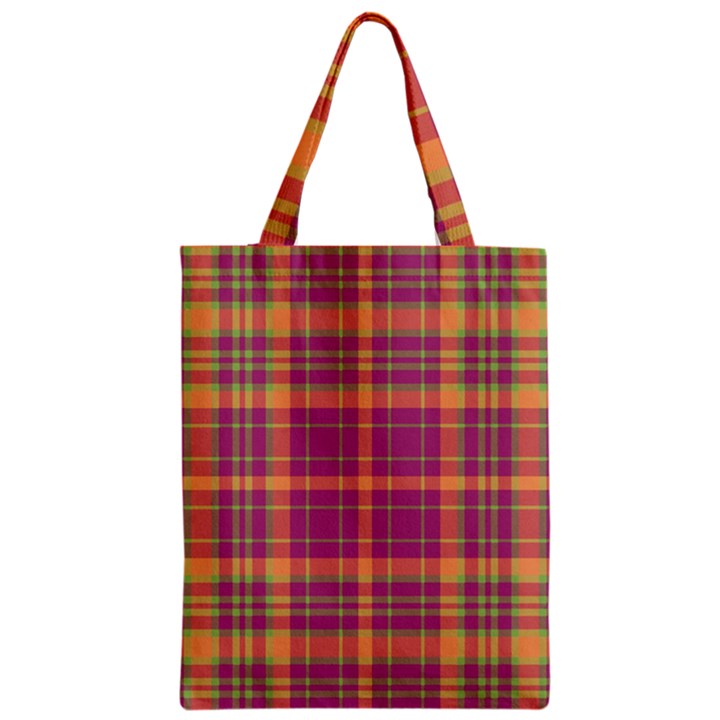 Tartan 9 Zipper Classic Tote Bag